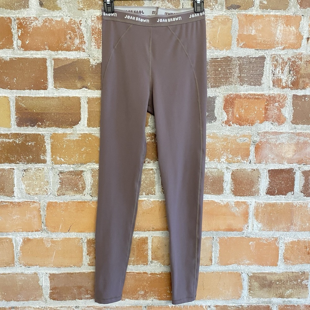 JOAH BROWN SUEDED Mauve THE SPORTS LEGGINGS Gym Athletic Athleisure SIZE S/M